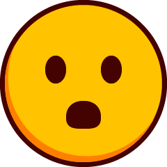 An open mouthed wide eyed emoji.