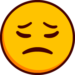 A frowning emoji with closed eyes and deeply furrowed eyebrows.