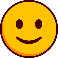 A grinning emoji with a closed mouth smile.
