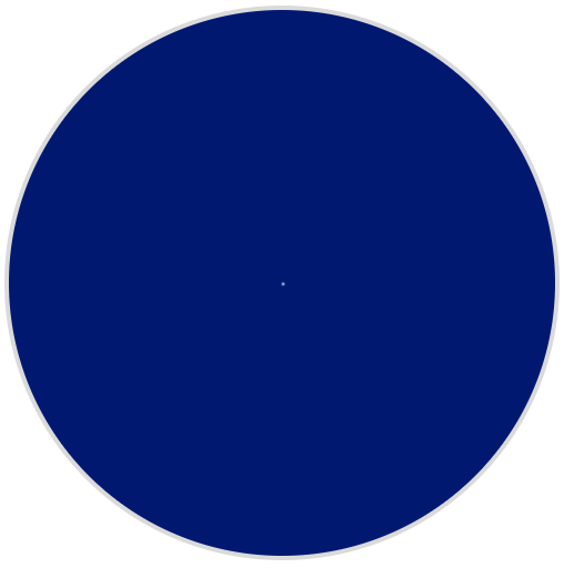 The robot’s screen shows a single pixel printed in white in the center.