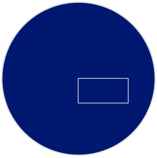 The robot’s screen shows a white rectangle with the upper left corner in the center.