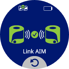 The robot animation has stopped and is now green. An icon in the top-left shows the linked robots.