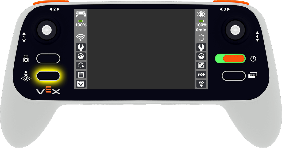 Takeoff Button highlighted on the controller.