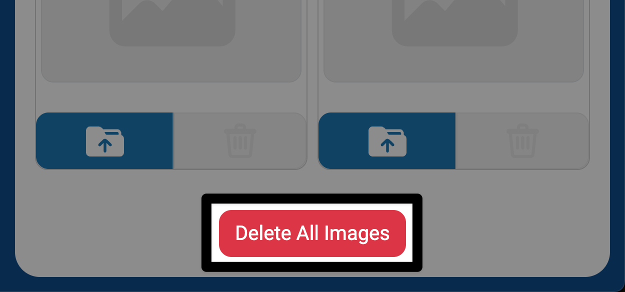 Delete All Images icon in the Sounds tab of the VEXcode AIR Control Panel.