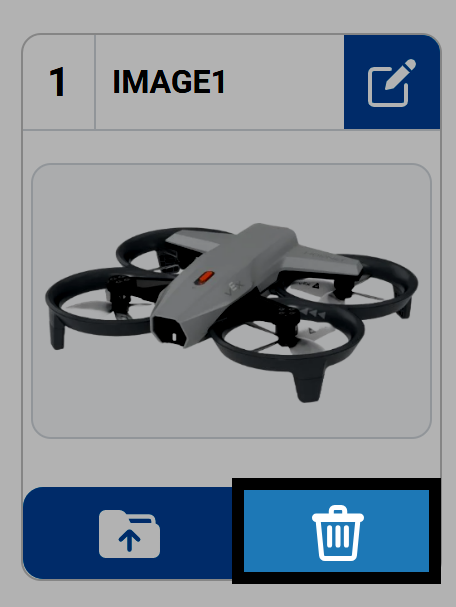 Delete icon in the Image tab of the VEXcode AIR Control Panel.