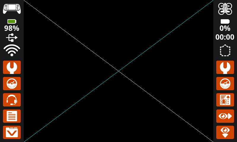 The controller's screen shows an X across the center.