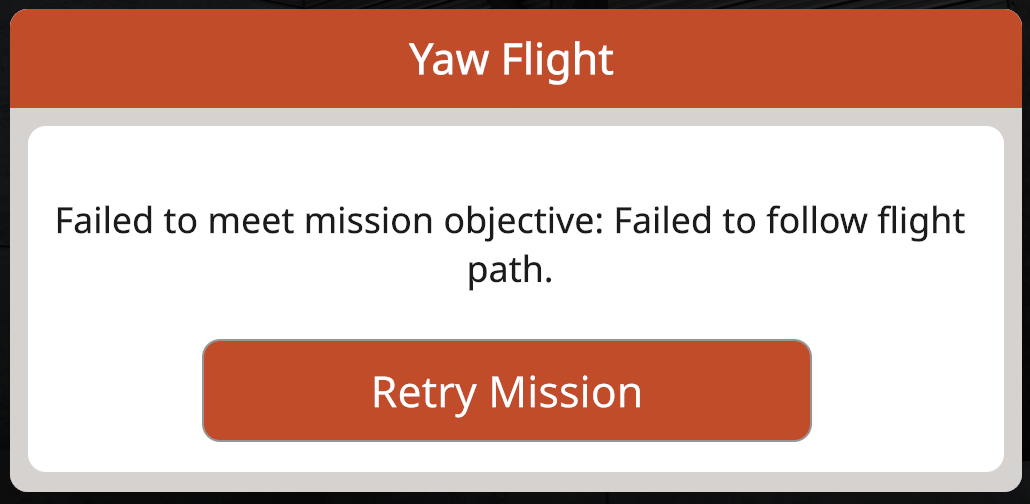 A fail state message indicating the mission objective was not met, with a Retry Mission button shown.