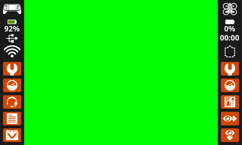 The controller's screen has the print area filled with green.