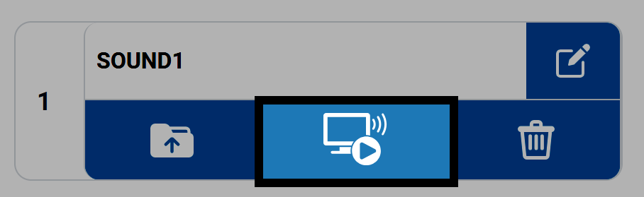 Upload icon in the Sounds tab of the VEXcode AIR Control Panel.
