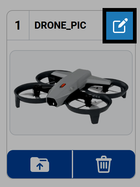 Upload icon in the Images tab of the VEXcode AIR Control Panel.