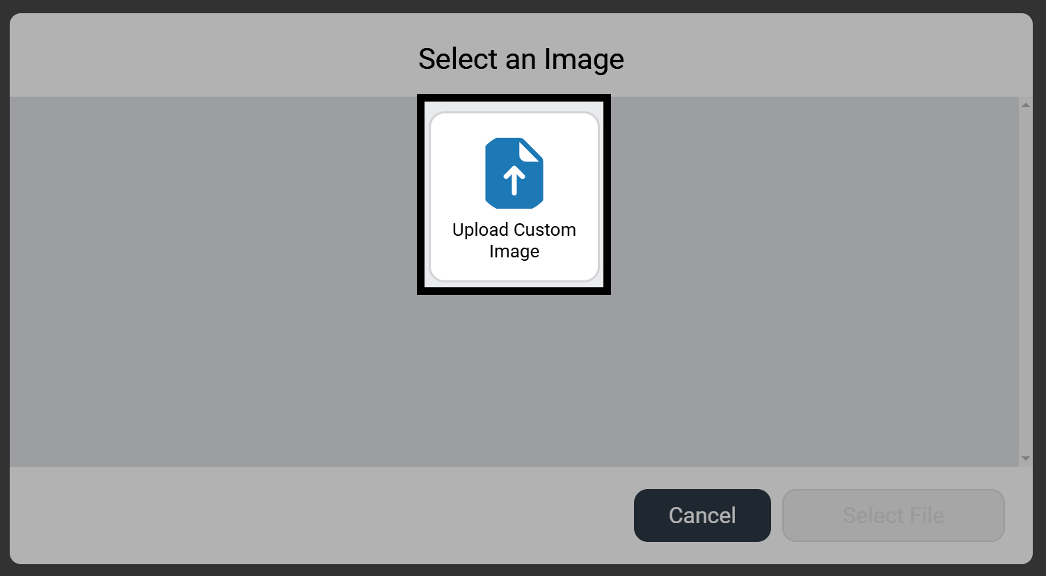 Upload icon in the Images tab of the VEXcode AIR Control Panel.