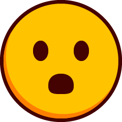 Ένα emoji με ανοιχτό στόμα και μάτια.