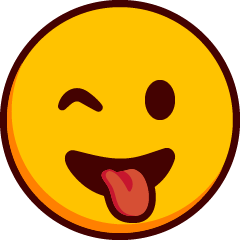 Ένα emoji που κλείνει το μάτι και βγάζει τη γλώσσα του έξω.