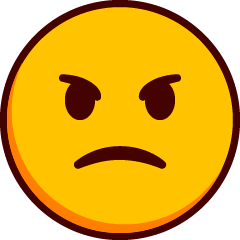Ένα emoji με βαθιά συνοφρυωμένα μάτια.