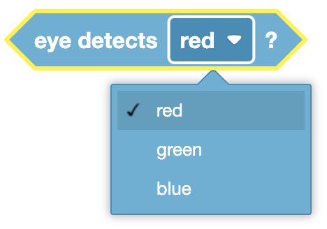 Ilustración de un sensor óptico que detecta varios colores en un contexto robótico.