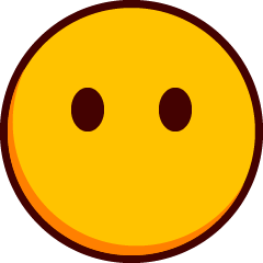 Un emoji con los ojos muy abiertos y sin boca.