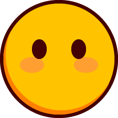Un emoji sonrojado y sin boca.