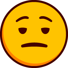 Un emoji con los ojos medio cerrados y la boca cerrada sin expresión.