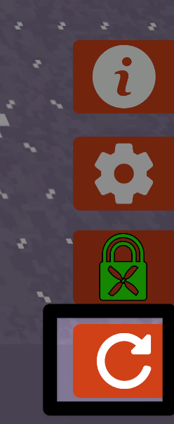 Vertical toolbar with the reset icon highlighted, shown as a circular arrow inside an orange square.