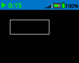 The Brain's screen shows a rectangle with a thin white border on the screen.