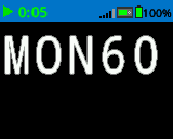 The Brain's screen printed numbers and letters with size MONO 60 font. Only MON60 is displayed.
