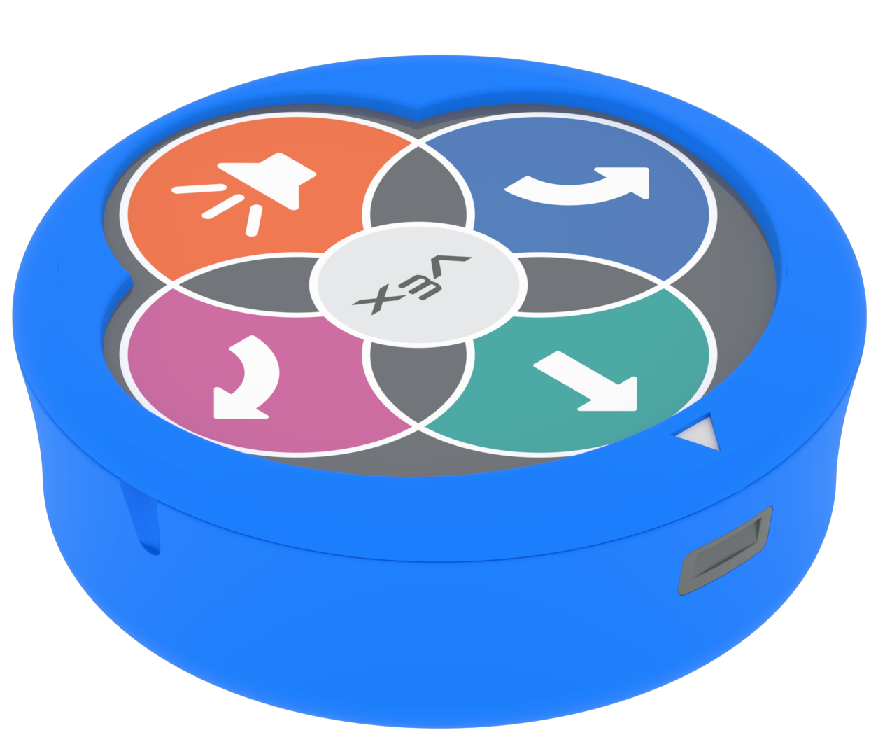 The VEXcode VR Robot window showing the 123 Robot. It shows the robot exploring guided and open-ended activity maps with the virtual 123 Robot.