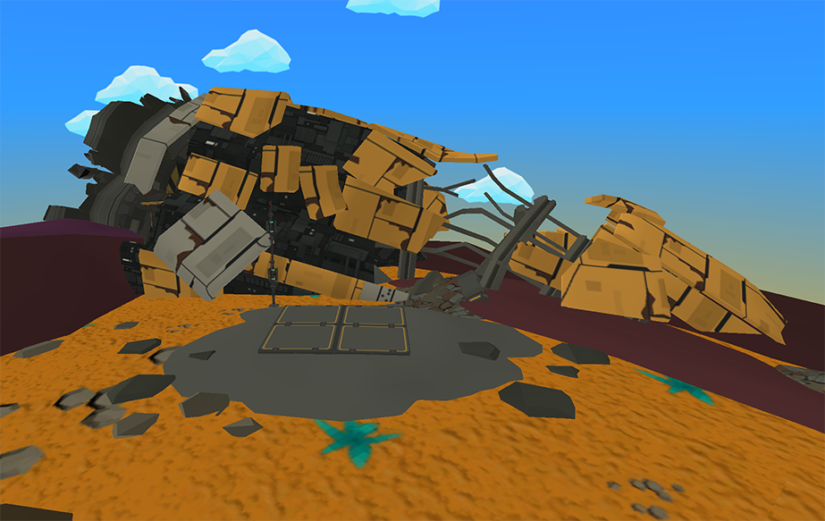 Imagen del diseño del área de juegos de rescate Rover, que muestra zonas, base de investigación, obstáculos y ubicaciones de minerales.