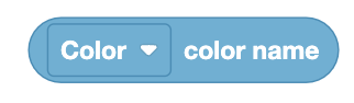 Imagen que muestra el bloque de detección de color utilizado en VEXcode VR para informar los colores detectados por el sensor de color.