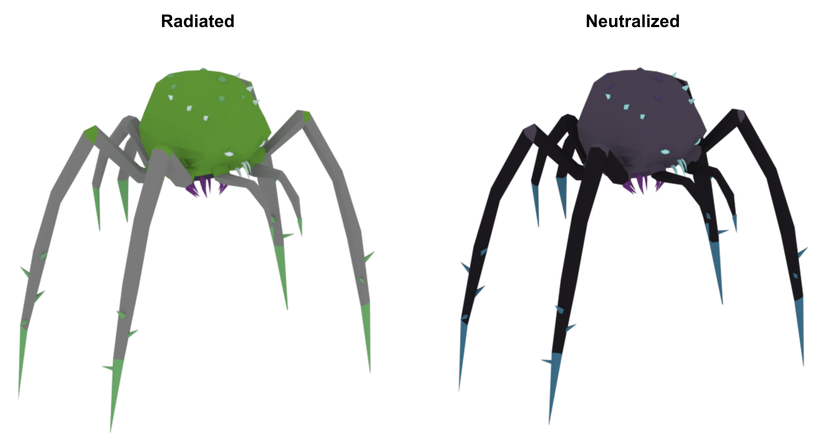 Araña alienígena en el patio de rescate Rover, representada como un enemigo en varias zonas a lo largo del entorno alienígena.