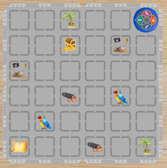 Imagen de la actividad de búsqueda del tesoro para 123 Playspace, que incluye un mapa y pistas para encontrar tesoros ocultos.