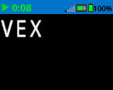 A screenshot of the EXP Brain showing the text "VEX" in larger font than the default.