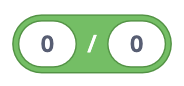 A green, rounded block from a visual programming interface, featuring two input fields with the number '0' in each, separated by a division symbol ('/') in the center. This block represents a division operation where one value is divided by another.