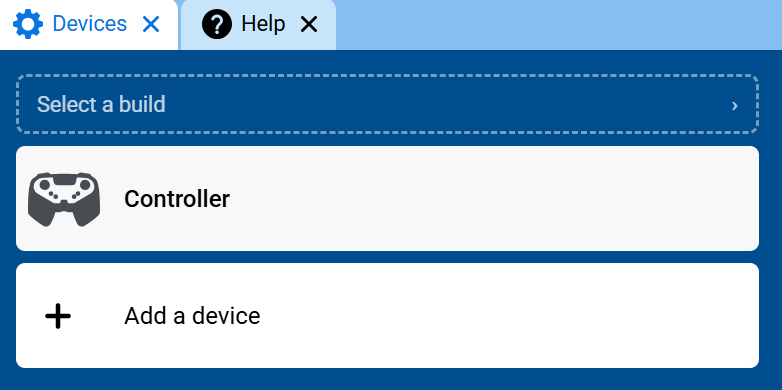 Скриншот вкладки «Устройства», на котором в списке устройств отображается Controller1.