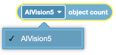 AI Vision Sensor object count display interface showing detected objects and their details in a graphical format.