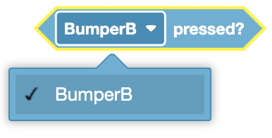 Bumper switch pressed indicator on V5 Brain's screen, showing feedback for user interaction with the controller.