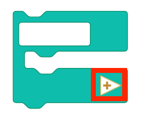Icon for expanding the C Expandable block in programming, indicating the addition of branches in a loop structure.