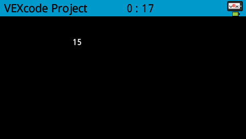 A screenshot of the V5 Brain showing the text "15" on column 15.