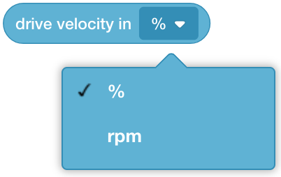 Image showing various units of drive velocity for a robot's drivetrain sensing system.