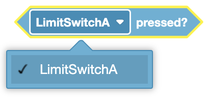 Limit Switch Pressed indicator showing the status of the limit switch in a V5 Brain sensing setup.