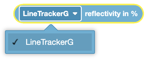 Line tracker reflectivity device displaying light reflectivity readings on a V5 Brain screen.