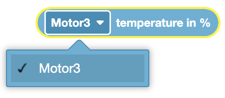 Motor temperature reading display for V5 Smart Motor, showing current temperature values and status indicators.