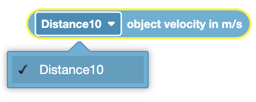 Diagram of an object velocity device used for measuring object speed in robotics applications.