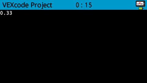 A screenshot of the V5 Brain showing the text "0.33".