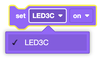 Image showing the Set LED block used to control LED settings on the V5 Brain or Controller.
