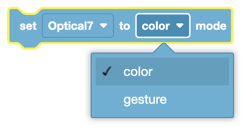 Diagram illustrating the Set Optical Mode" block for configuring optical sensor detection settings.