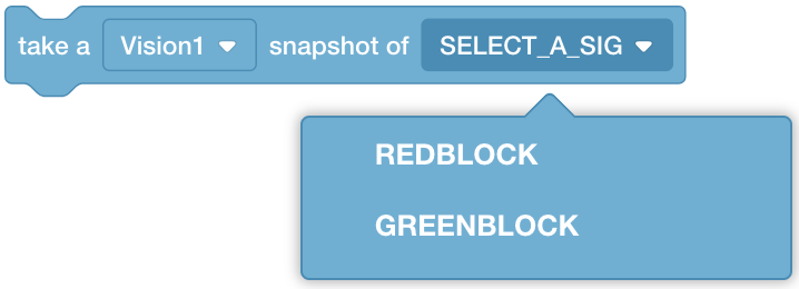 Vision sensor snapshot showing detected objects and their properties for analysis in robotics applications.