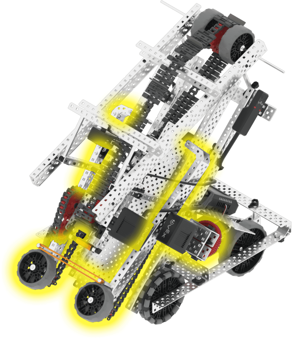 Image of the Dex VEX V5 Hero Bot's intake motor, showcasing its design and functionality for collecting blocks.