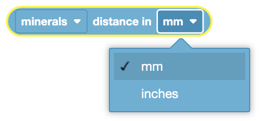 Diagram illustrating distance measurement units for the VR Rover in the Rover Rescue Playground.
