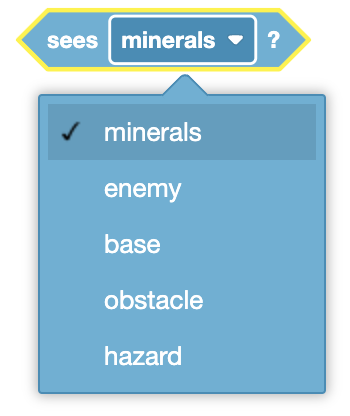 VR Rover detecting minerals within its field of view in the Rover Rescue Playground.