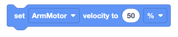 VEXcode VR Set Motor Velocity block illustration, showing motor speed adjustment for programming robot motion.